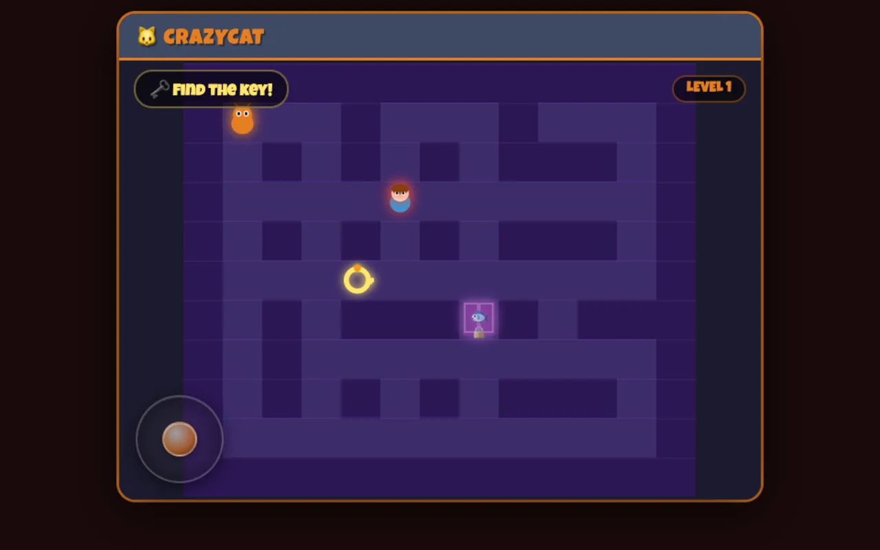 The maze level of the Crazycat game running